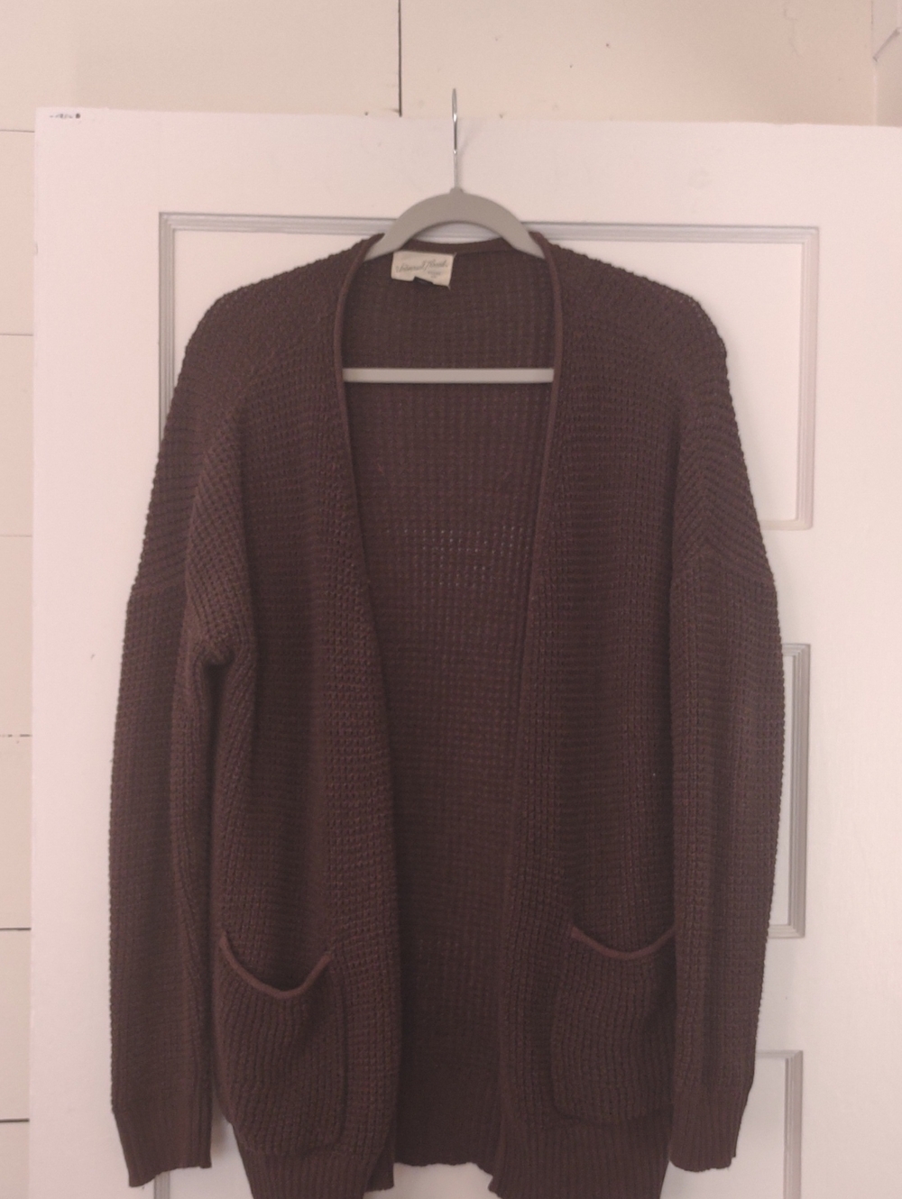 Universal Thread 100% Cotton Chocolate Brown Open-Front Cardigan